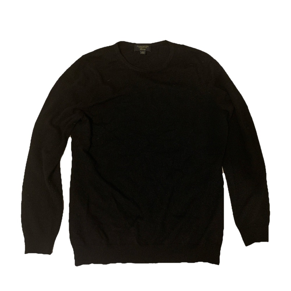 Charter Club Luxury Cashmere Womens Pullover Crew Neck Sweater Large  Black Knit